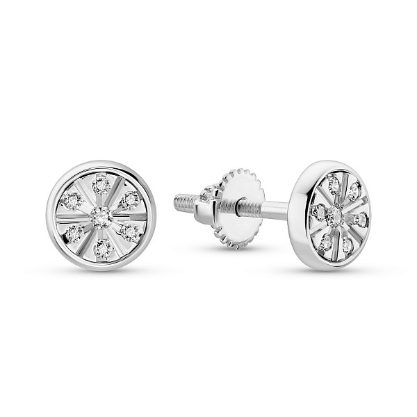 Золоті сережки-пусети з діамантами (арт. С341538010б) – зображення 1