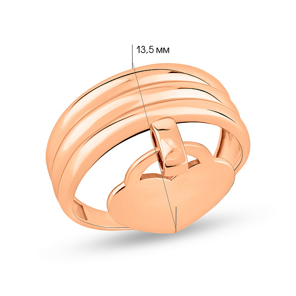 Золотое кольцо с подвеской (арт. 156292) – изображение 2