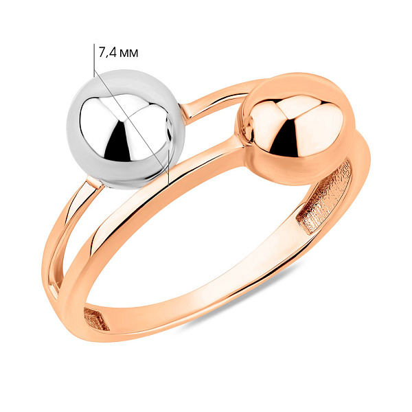Кольцо из красного и белого золота (арт. 156448кб) – изображение 5