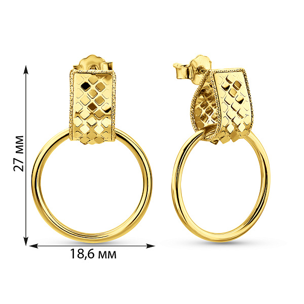 Золотые серьги Francelli (арт. 1091682ж) – изображение 3