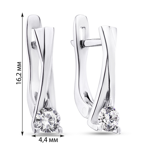 Серебряные сережки с фианитом (арт. 7502/25078р) – изображение 2
