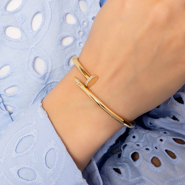 Браслет золотий «Цвях» з фіанітами (арт. 324860ж) – зображення 2