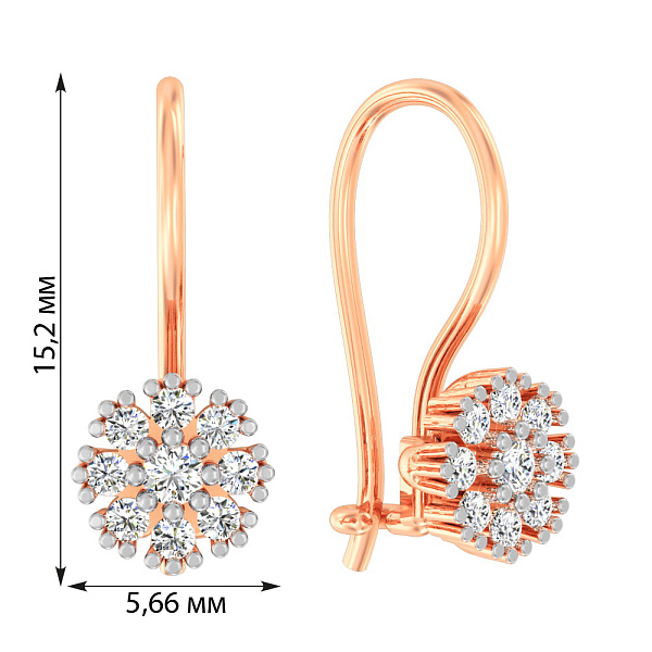 Детские золотые серьги с фианитами (арт. 114201) – изображение 3