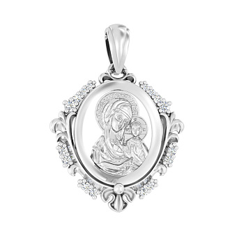 Ладанка Божия Матерь «Казанская» из золота с фианитами (арт. 440632б)