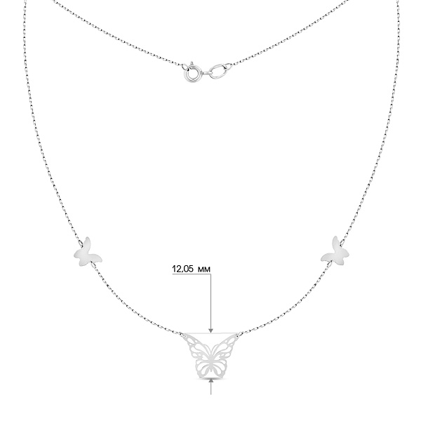 Колье из белого золота Бабочки (арт. 360148б) – изображение 5