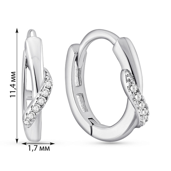 Серебряные серьги с фианитами (арт. 7502/9894/10) – изображение 2