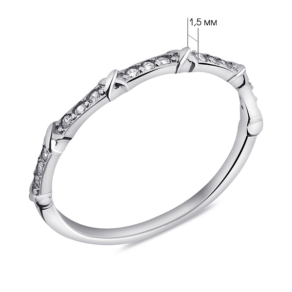 Серебряное кольцо с дорожкой из фианитов (арт. 7501/К2Ф/1050-16) – изображение 2