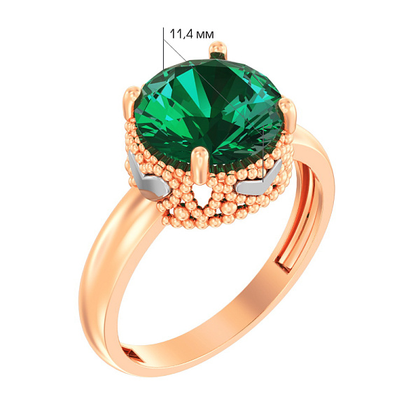 Золотое кольцо с кварцем (арт. 140573Пз) – изображение 2