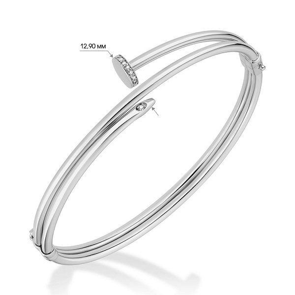 Жесткий браслет "Гвоздь" из золота (арт. 325374б) – изображение 2