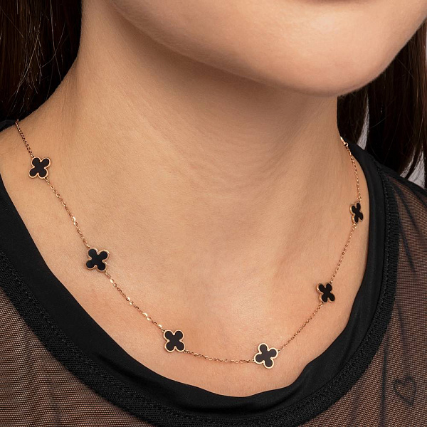 Колье из красного золота с эмалью (арт. 352870/10еч) – изображение 3