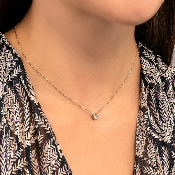 Золоте кольє з діамантом (арт. Ц011225010) – зображення 3