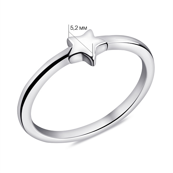 Серебряное кольцо Звезда без камней (арт. 7501/5712) – изображение 2