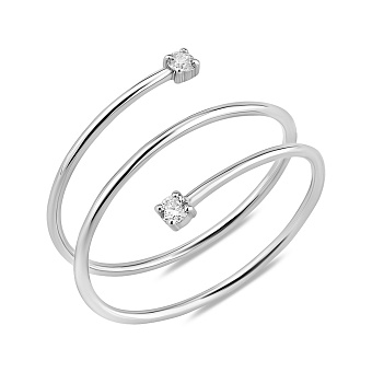 Кольцо Спираль из белого золота с бриллиантами (арт. К011325005б)