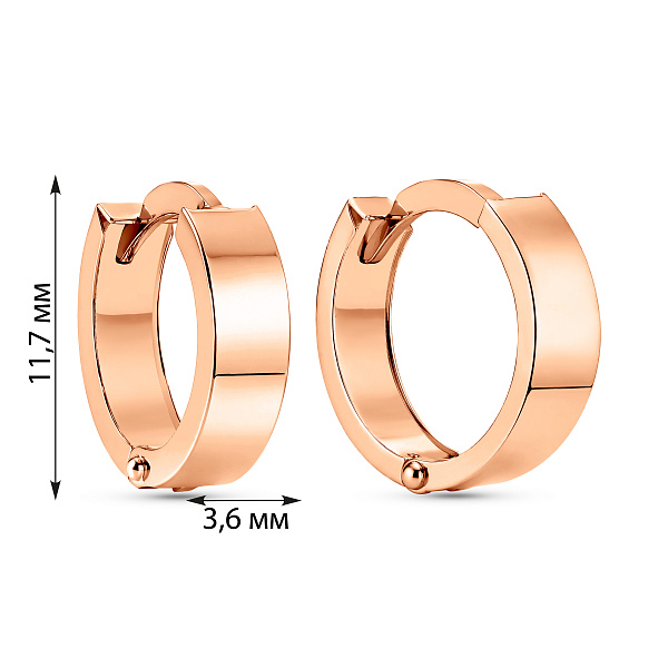 Серьги-кольца из красного золота (арт. 107171/15) – изображение 4