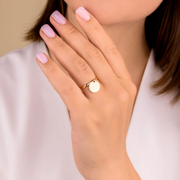 Каблучка "Монета" з золота з підвіскою (арт. 140852) – зображення 3