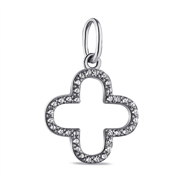 Серебряный кулон Клевер с фианитами (арт. 7503/П2Ф/3006) – изображение 1