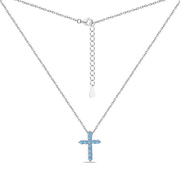 Колье серебряное Крестик с фианитами (арт. 7507/1477аг) – изображение 2
