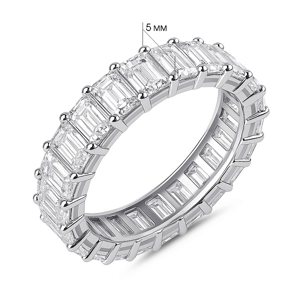 Серебряное кольцо с дорожкой из фианитов (арт. 7501/8220) – изображение 2
