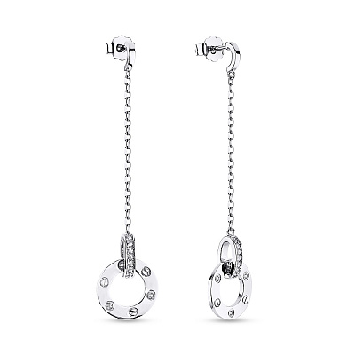 Сережки-пусети зі срібла з фіанітами Trendy Style (арт. 7518/5516)