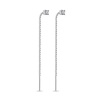 Серебряные серьги-протяжки с фианитами (арт. 7502/9726)