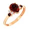 Золотое кольцо с гранатом и фианитами  (арт. 141119Пкф) – изображение 1