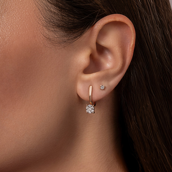 Серьги из красного золота с бриллиантами (арт. С011752020) – изображение 2