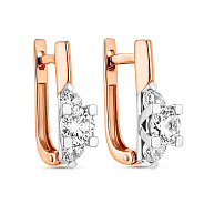 Фото Серьги из красного золота с фианитами (арт. 111028)