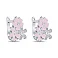 Детские серебряные серьги "Цветы" с розовой эмалью и с фианитами  (арт. 7502/4311ер) – изображение 1