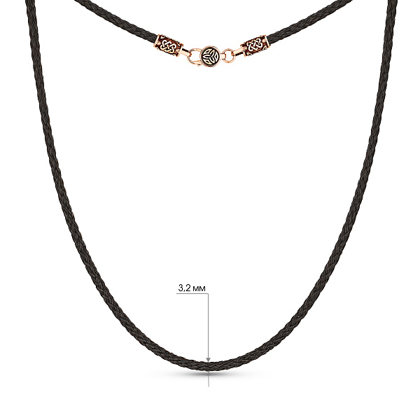 Ювелирный шнурок из шелка с золотым замком (арт. 920017Д) – изображение 3