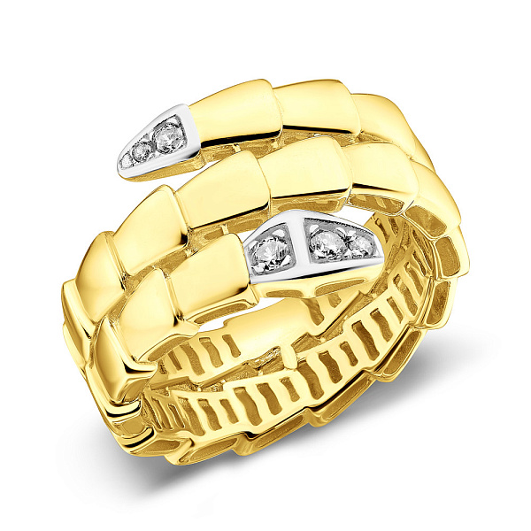 Кольцо из желтого золота с фианитами (арт. 156263ж) – изображение 1