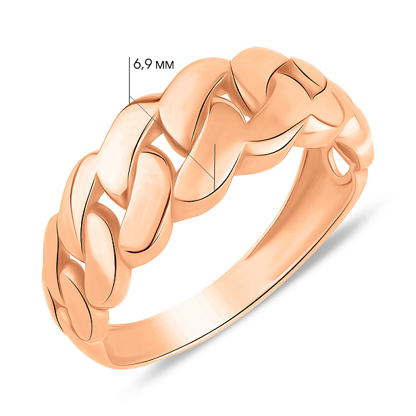 Золотое кольцо Звенья без камней (арт. 155608) – изображение 3