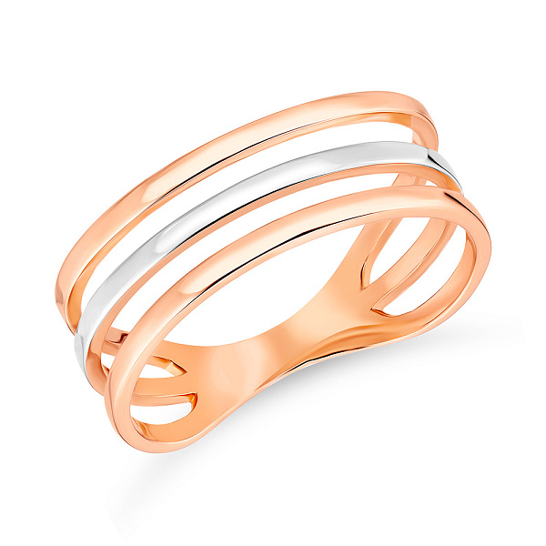 Золотое тройное кольцо (арт. 154230) – изображение 1