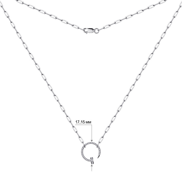 Колье из серебра "Гвоздь" с фианитами (арт. 7507/1278) – изображение 3