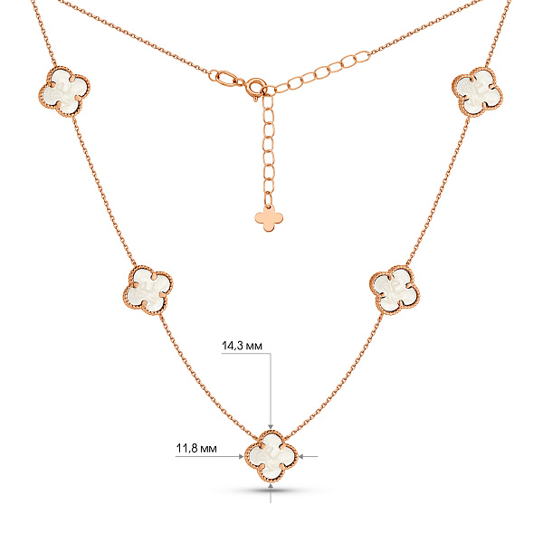 Колье Клевер из красного золота с перламутром (арт. 361495/8п) – изображение 5