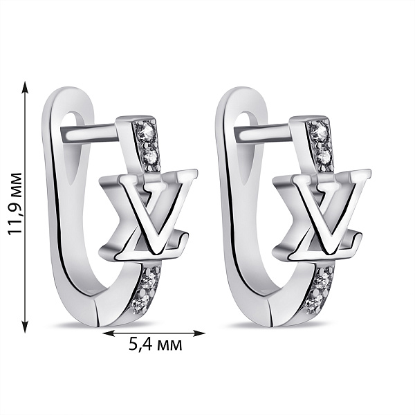 Серьги из серебра с фианитами (арт. 7502/9568) – изображение 2