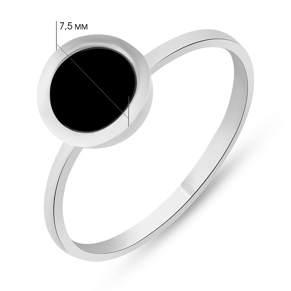 Серебряное кольцо с ониксом (арт. 7501/637окп) – изображение 2