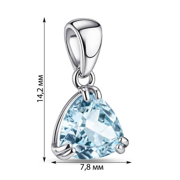 Серебряный кулон с одним топазом (арт. 7503/1690-6ПгП) – изображение 2