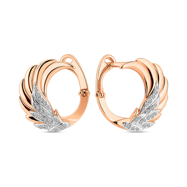 Золотые серьги с фианитами (арт. 1101064) – изображение 1