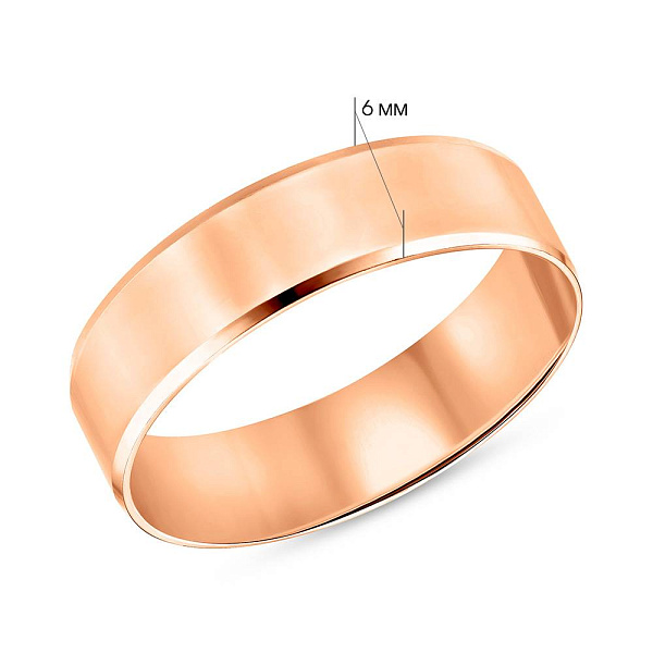 Обручка Комфорт Американка з червоного золота (арт. 239194) – зображення 10