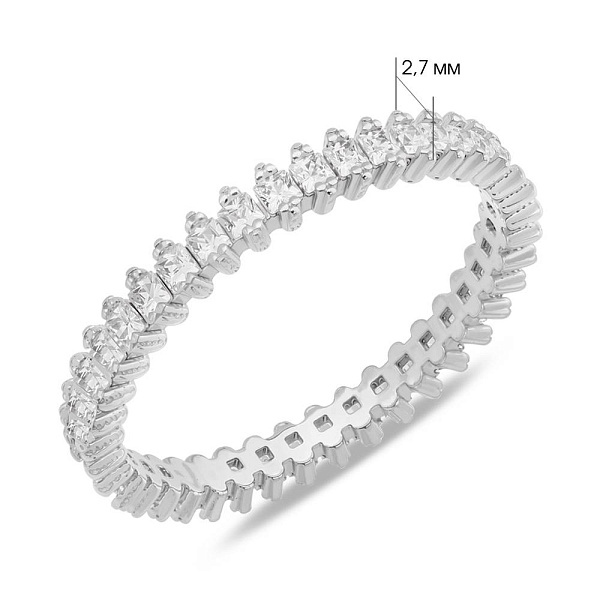 Кольцо из серебра с дорожкой из фианитов (арт. 7501/8111) – изображение 2