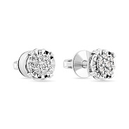 Сережки пусети з білого золота з діамантами (арт. Т011744010б)