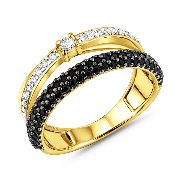 Каблучка Синергія з жовтого золота з фіанітами (арт. 140463жч) – зображення 1