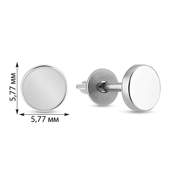 Золотые серьги пусеты «Монеты» (арт. 110598б) – изображение 3