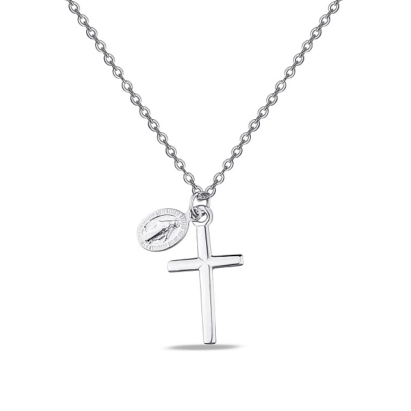 Серебряное колье Крестик без камней (арт. 7507/1791) – изображение 1