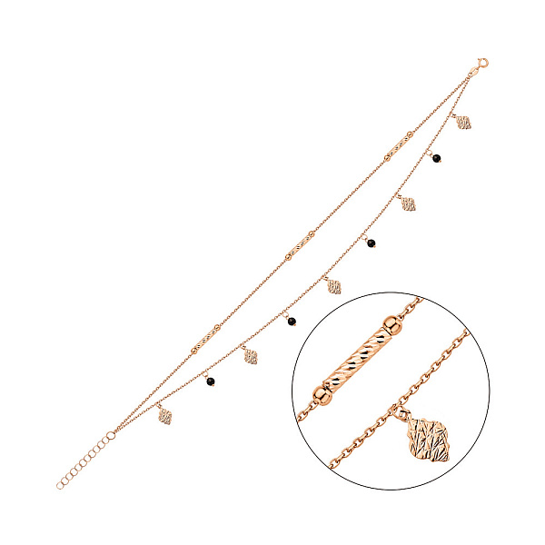 Золотий браслет на ногу з емаллю (арт. 3261037ечн) – зображення 1