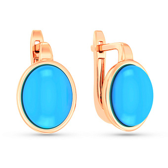 Сережки из красного золота с бирюзой (арт. 111146ПюГГ)