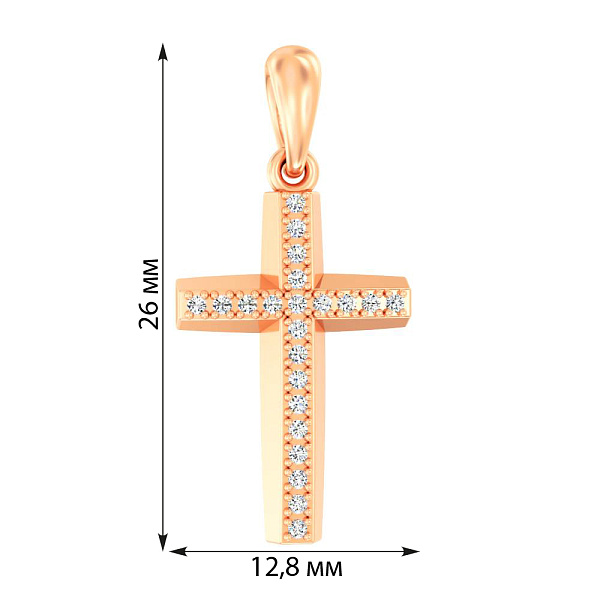 Хрестик з золота з діамантами  (арт. П011380010) – зображення 2