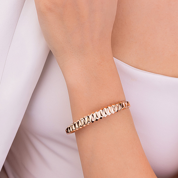 Жесткий браслет из красного золота (арт. 326805) – изображение 3