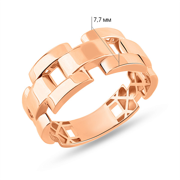 Массивное кольцо Звенья из красного золота (арт. 156299) – изображение 4