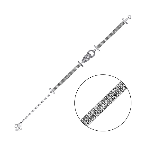 Браслет из серебра Пантера с фианитами (арт. 7509/4730) – изображение 1